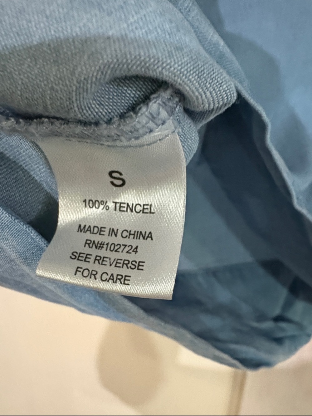 Relaxed Light Blue Women's Button-Down Shirt - Picture 5 of 6